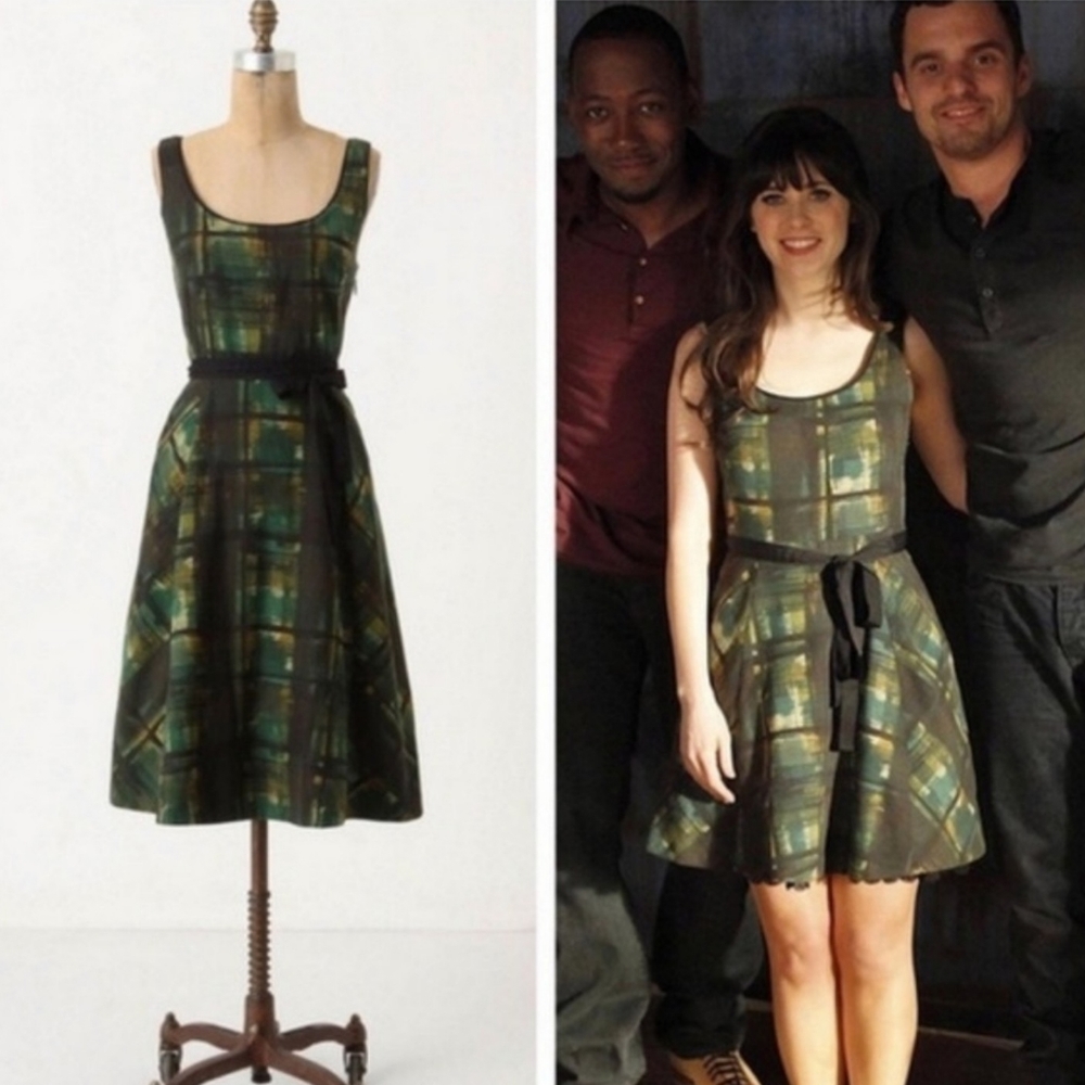 Maeve Green Plaid Dress